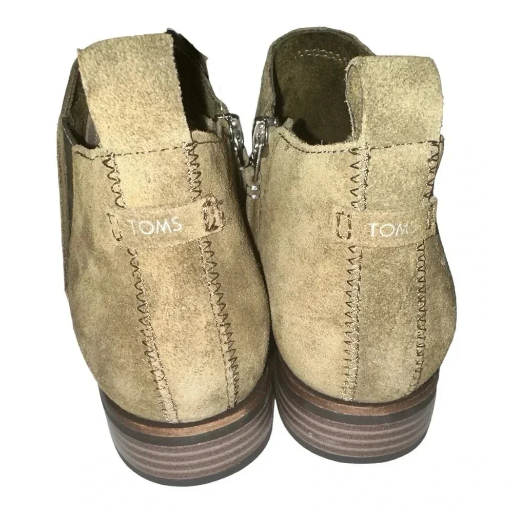 🆕 Toms Reese Taupe Military Olive Suede Ankle Boot size 7.5 - Picture 5 of 11
